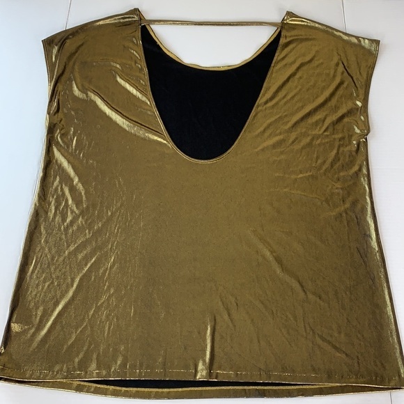 American apparel oversized gold lame tunic m/l with flaws / marks - Picture 5 of 7